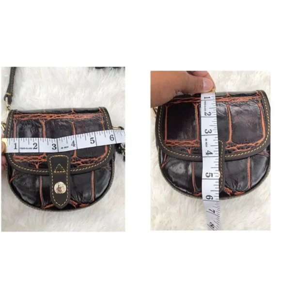 Vintage Dooney & Bourke Croco Embossed Leather Mini Crossbody - Picture 6 of 8